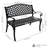 Ismenia Checkered 2-Person Cast Aluminum Garden Bench-1874630663