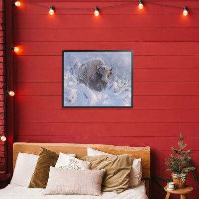 Bison d'hiver en giclée profonde, design par Collin Bogle