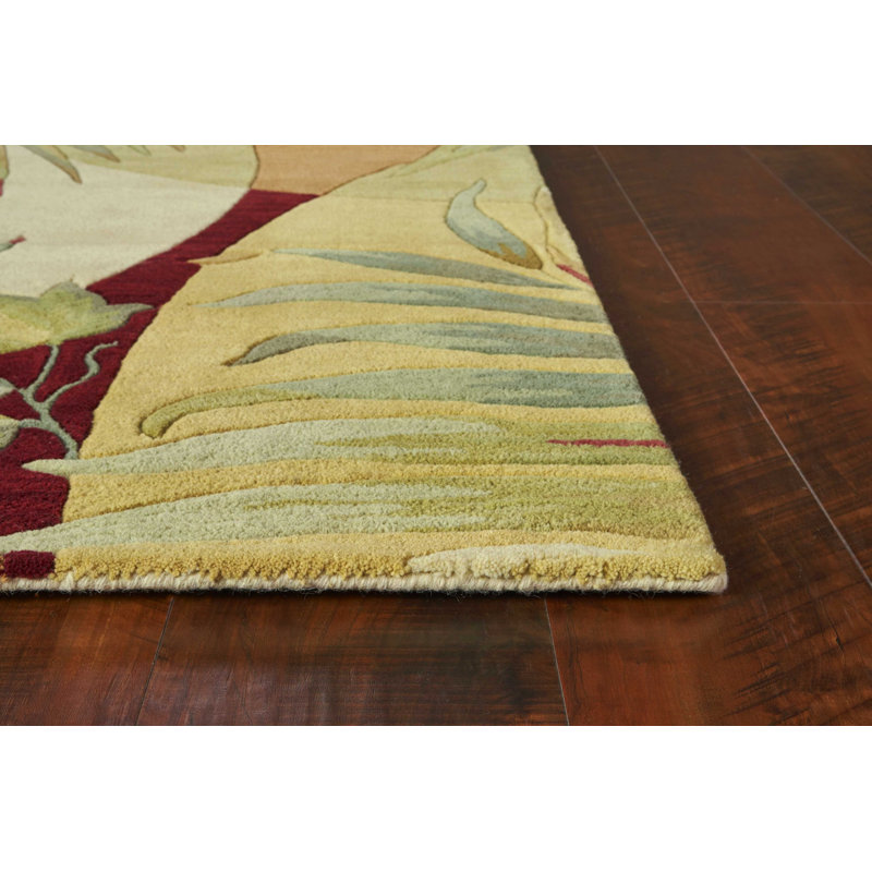 Tapis corail / ivoire en laine touffeté à la main Liam