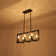 6 - Light Open Frame Kitchen Island Black Rectangular Chandelier