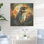 Coucher de soleil sur glace, charme pingouin II - pingouin sur bois