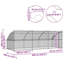  Dog Kennel With Storage Silver Galvanised Steel Outdoor Housing Shelter