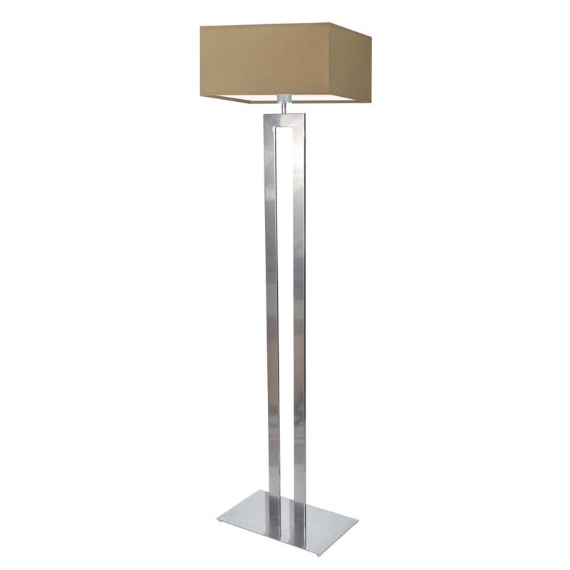 Arsh 161cm Traditional Floor Lamp, Silver, Beige