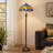 64"H Tiffany Style Floor Lamp with Stained Glass Shade and Resin Base-1023257590