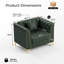 Fauteuil Chesterfield d'appoint, 102 cm (40,1 po), capitonné en similicuir avec pieds en métal, vert, pour salon-464085279