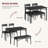 Dining Table Set for 4 Kitchen Table with Upholstered Bench and 2 Chairs Wooden Dining Table Set for Apartment Dining Room Small Space Black-563171879