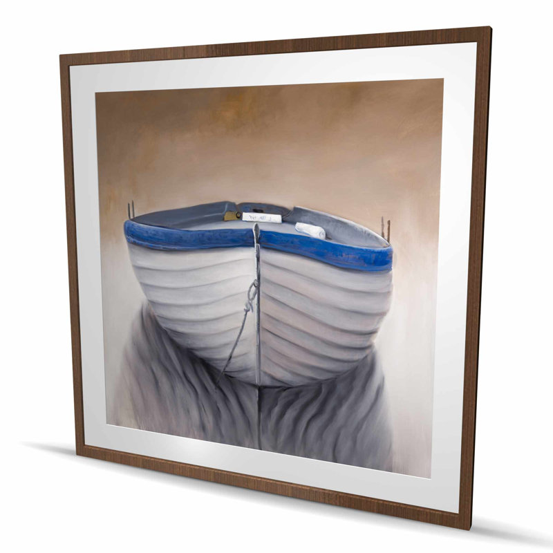 Canot - impression matte encadrée blanche marine pour la décoration intérieure
