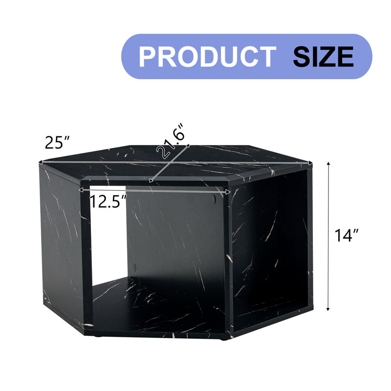 Hexagonal MDF Coffee Table, Multi-Hole Design To Give More Storage Space, Simple And Convenient Design Makes It Suitable For All Kinds Of Style Scenes. 25*21.6