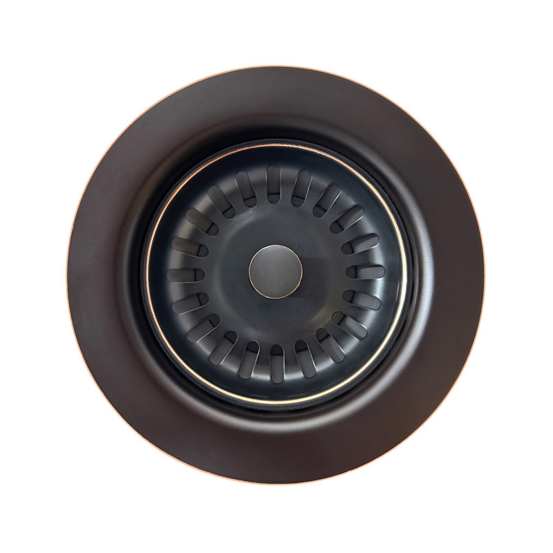 Whitehaus 3-1/2" Waste Disposer Trim with Matching Basket Strainer for Deep Fireclay Sinks, Oil Rubbed Bronze Highlighted