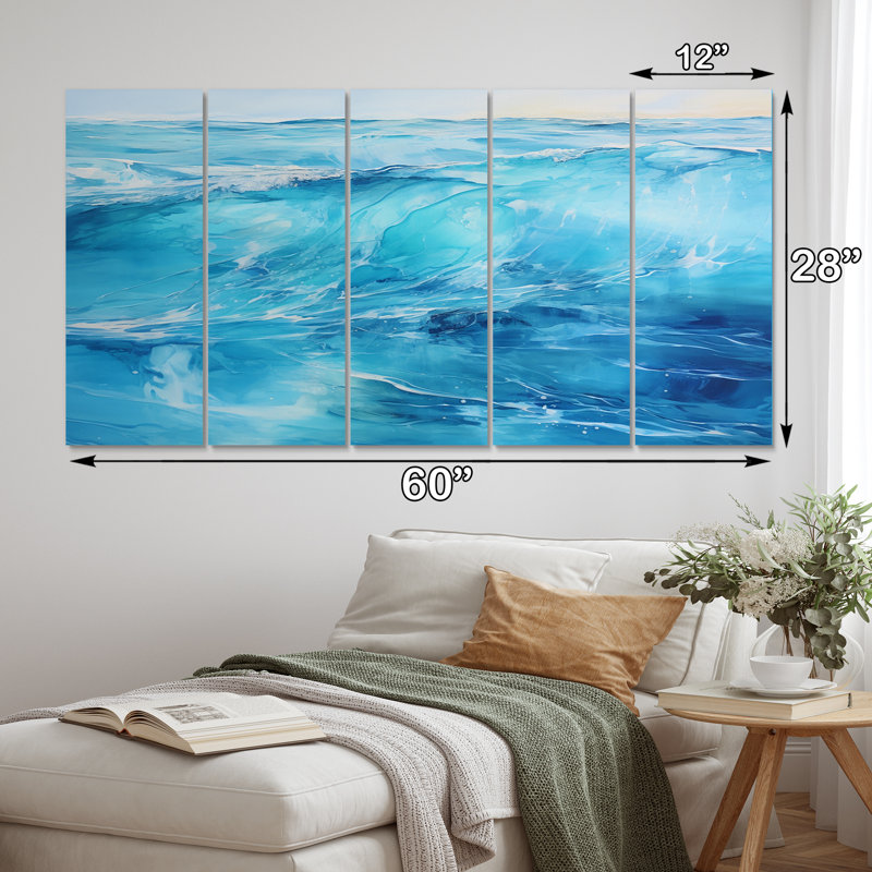Impression sur toile - 5 vagues égales