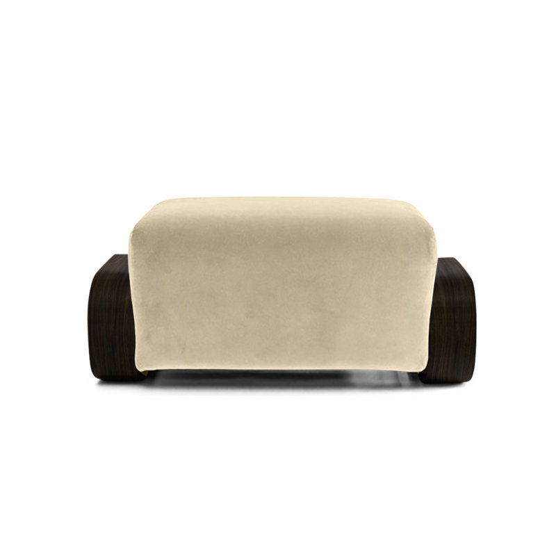 Cayenne Ottoman, Shell Velvet