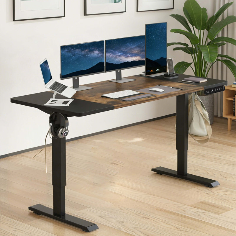 Bureau pour travailler debout électrique debout, debout et debout avec planche de raccordement 63 po x 30 po