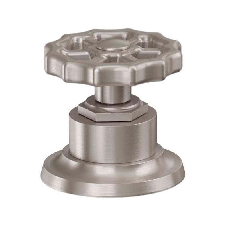 Descanso Tub Filler with Diverter, Satin Nickel/Silver, Cross Handle