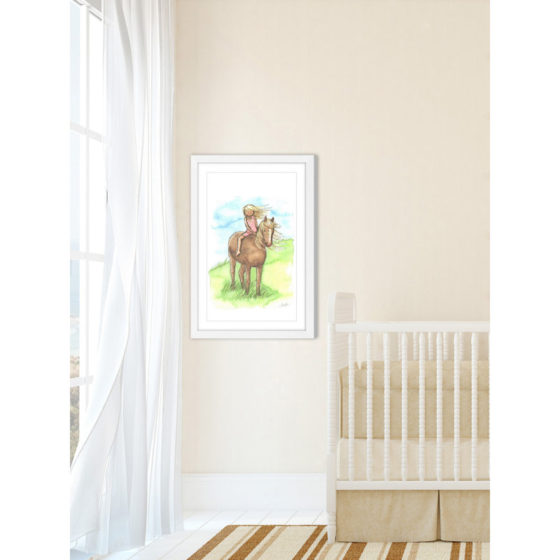 « cheval fille » par phyllis harris, reproduction d’art encadrée, H 30 po x l 20 po x P 1,5 po
