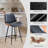 26.97" Counter Stool With Faux Leather And Curved Walnut Wood Backrest Design-595812645