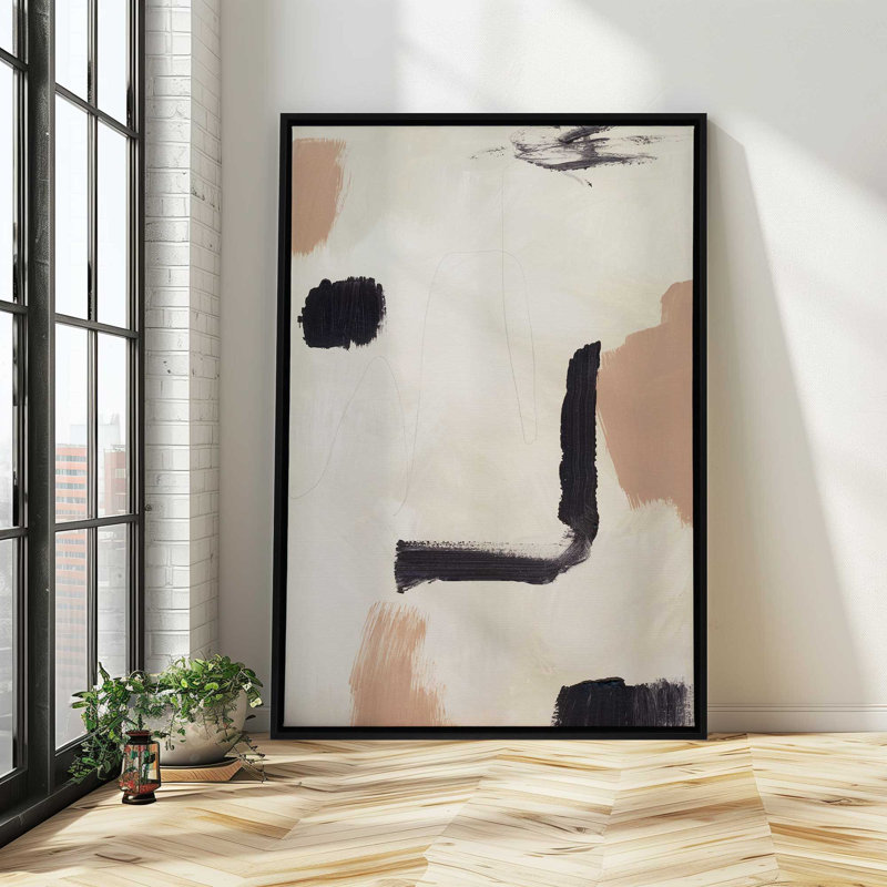 Ink and Earth v1 Print on Canvas, Polished Chrome Floater Framed, 48.75" H x 32.75" W x 1.75" D