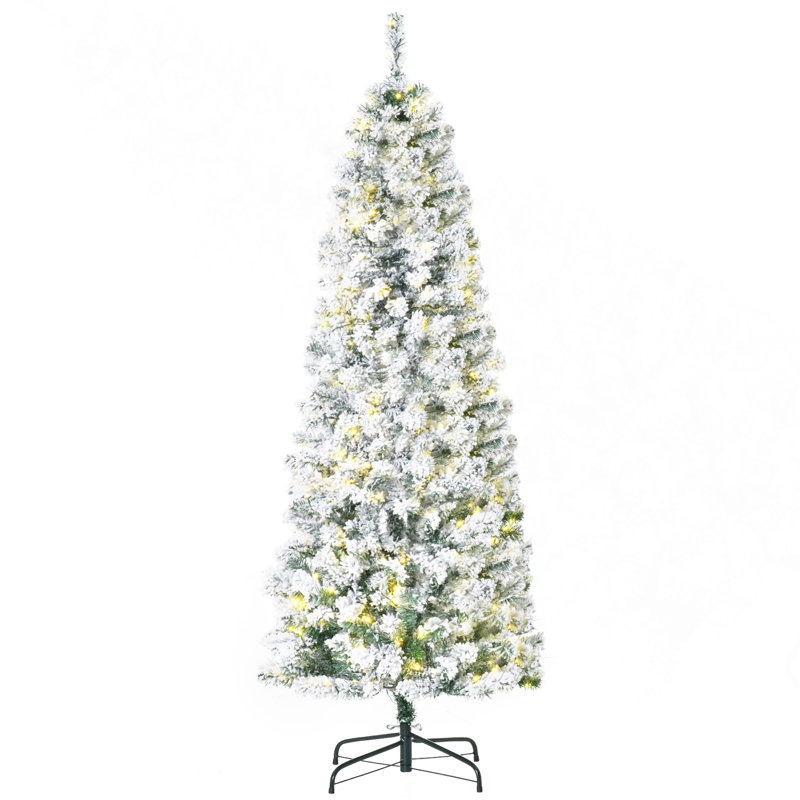 Sapin de Noël artificiel enneigé 6 pi avec des branches réalistes, 250 lumières DEL et 462 pointes, 6'