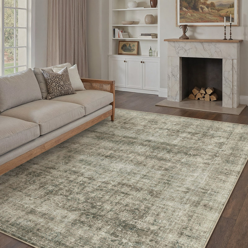 Tapis lavable rétro avec envers antidérapant Elias, Rectangle 9 pi x 12 pi