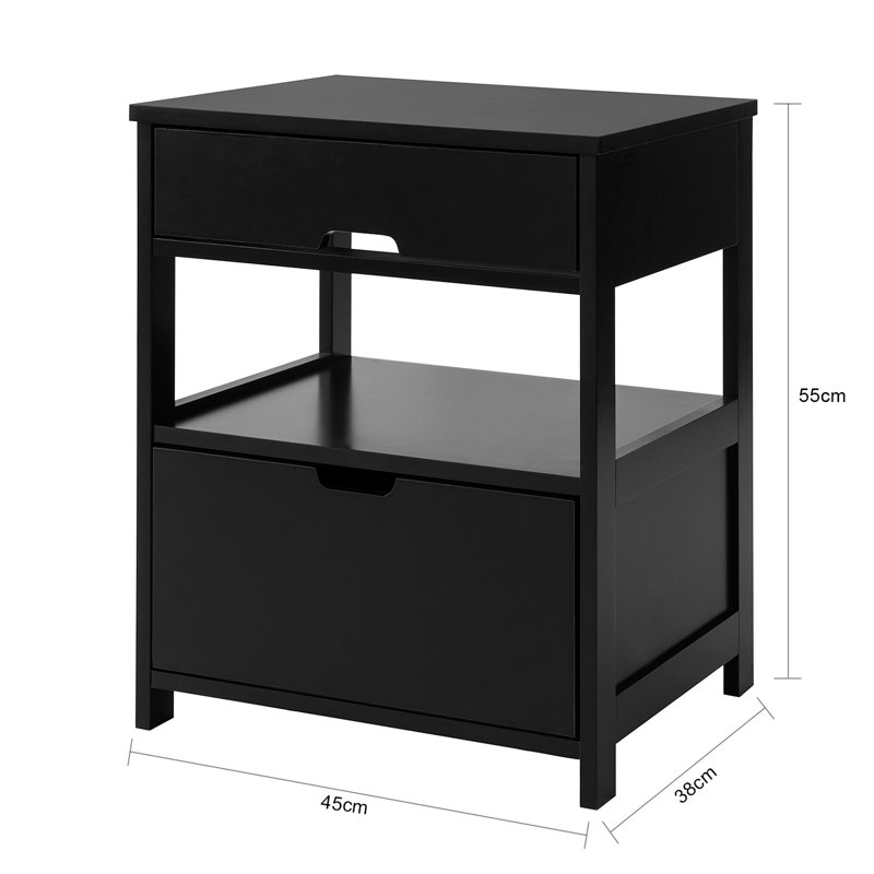 Antwerp 2 Drawer Bedside Table