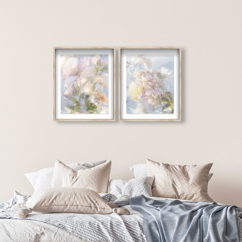 Floral Haze Set Shadowbox Floral & Botanical Print by Oliver Gal, Black Frame, 16 x 20, 25.5"H x 31.5"W
