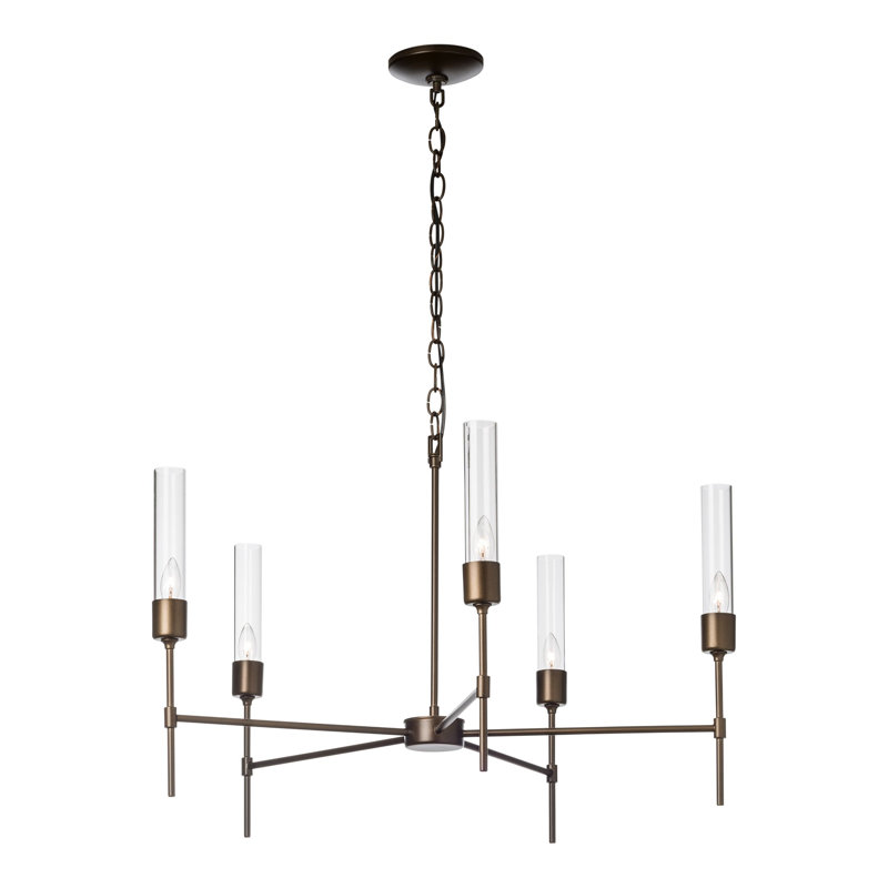 Vela 5 - Light Sputnik Sphere Chandelier, Dark Smoke, Clear Glass