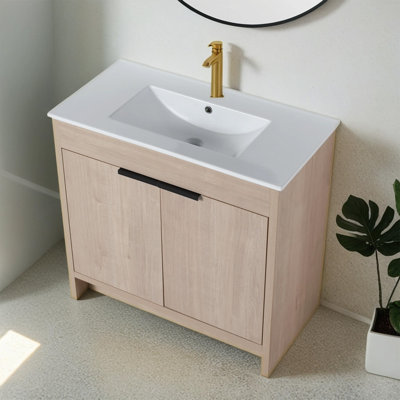 36'' Single Bathroom Vanity with Ceramic Top
