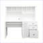 Bureau | Bureau d'ordinateur à domicile avec huche, blanc antique, 59 x 23 x 57 pouces | Blanc | Panneau de fibres à densité moyenne