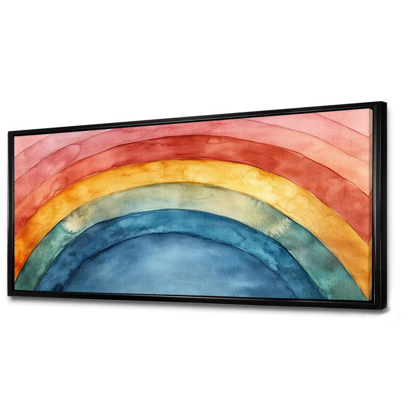 «Blue Pink Rainbow After a Stormy Night», reproduction d'art sur toile colorée, art mural dramatique, 20" H x 40" W