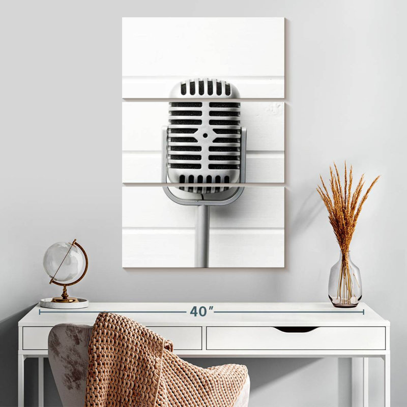 Microphone de scène rétro Abarca, H 32 po x l 20 po