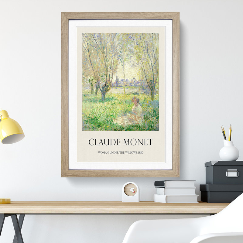 Woman Under the Willows Print by Claude Monet - Framed Print, Oak, 36cm H x 27cm W x 2cm D