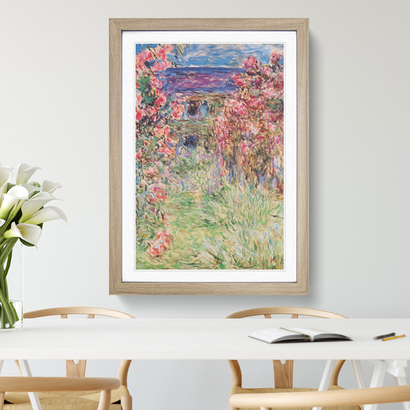 Rose House by Claude Monet - Picture Frame Painting, Oak Framed, 36cm H x 27cm W x 2cm D