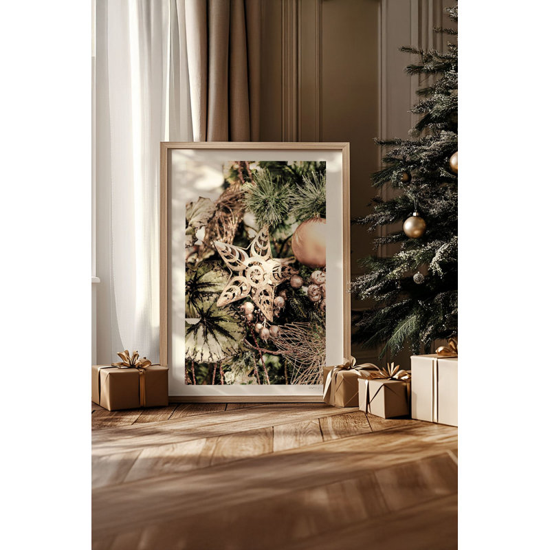 «Festive Christmas», peinture encadrée décorative de 13,0 po x 19,0 po | Cadre 100% bois massif (épaisseur: 0,8 pouce), œuvre d'art 100% MDF | Impression numérique pour des couleurs vives, décoration murale parfaite pour la maison et le bureau
