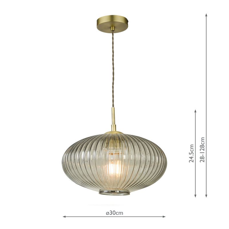 Chantoria 1 - Light Pendant, Antique Brass, Black