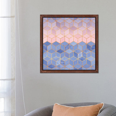 Rose Quartz And Serenity Cubes - Floater Frame Print on Canvas