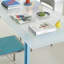 Bureau d'écriture en verre trempé texturé coloré-671620987