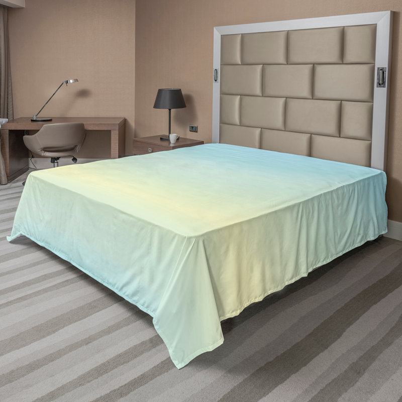 Ambesonne Nature Top Flat Sheet Glisten Fish Sunlight King Blue Purple White, Dégradé bleu pâle