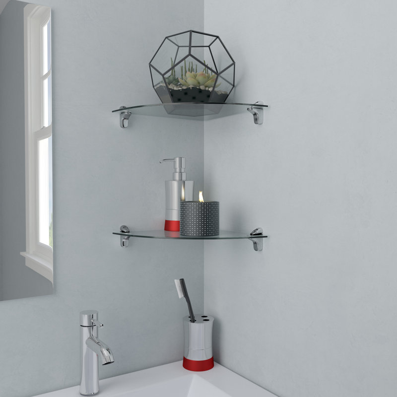 Ensemble de tablettes de salle de bain Pretto, Verre transparent