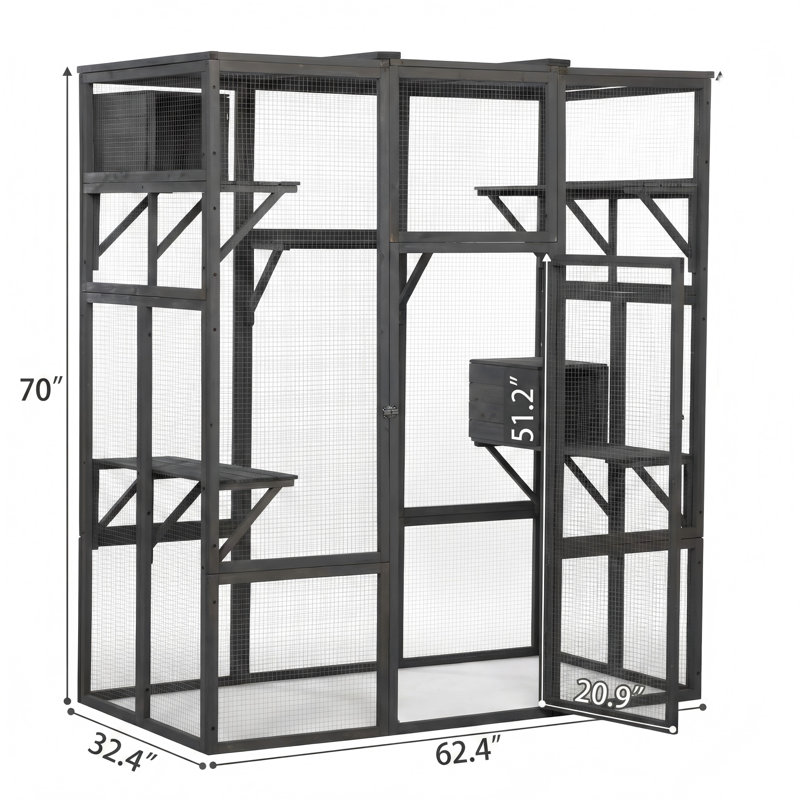 Extra-Large Cat Cage in Gray Finish