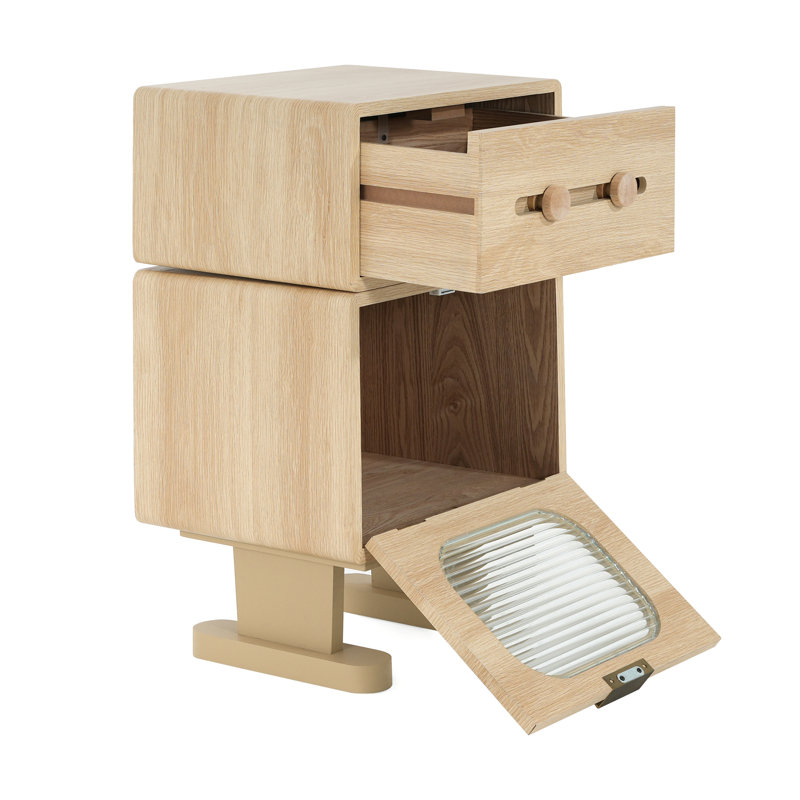 MDF Creative Rotatable Robot Storage Side Table