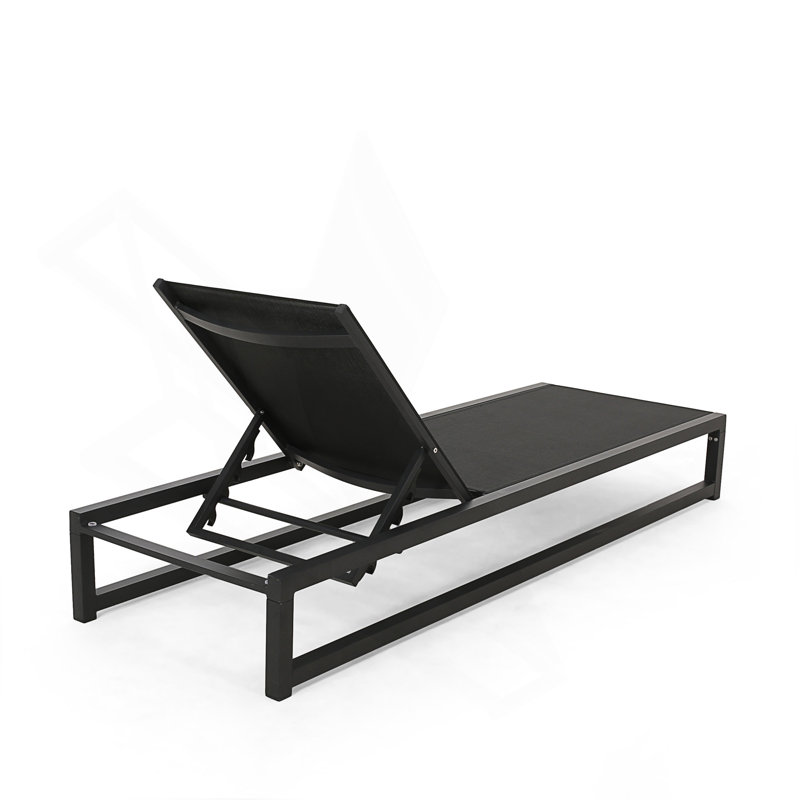 Ensemble de chaise longue d'extérieur réglable classique avec filet respirant et structure en aluminium robuste pour un confort ultime