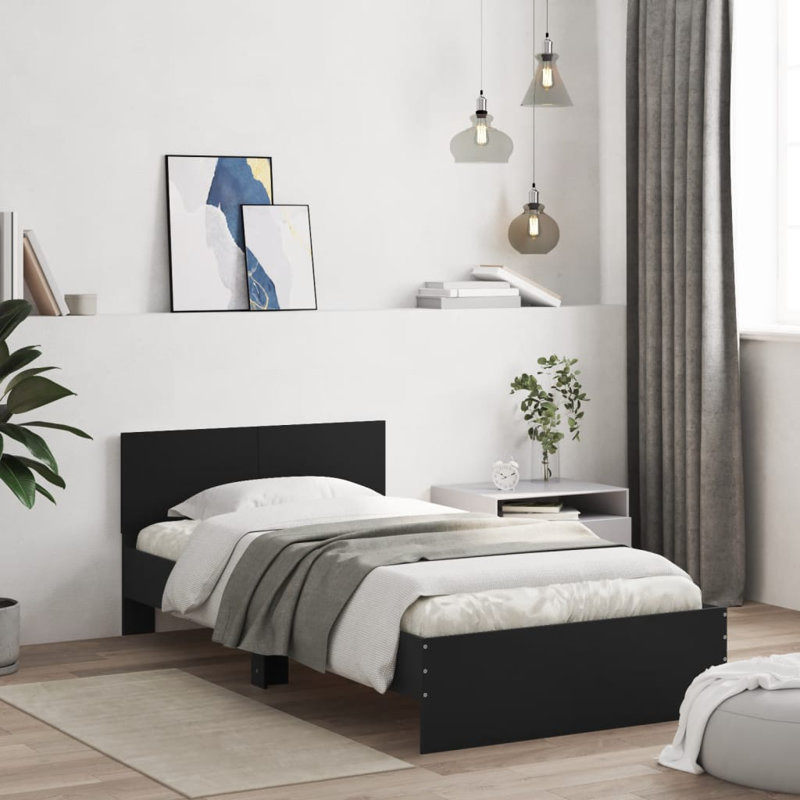 Bed, Black, 100 x 200 cm