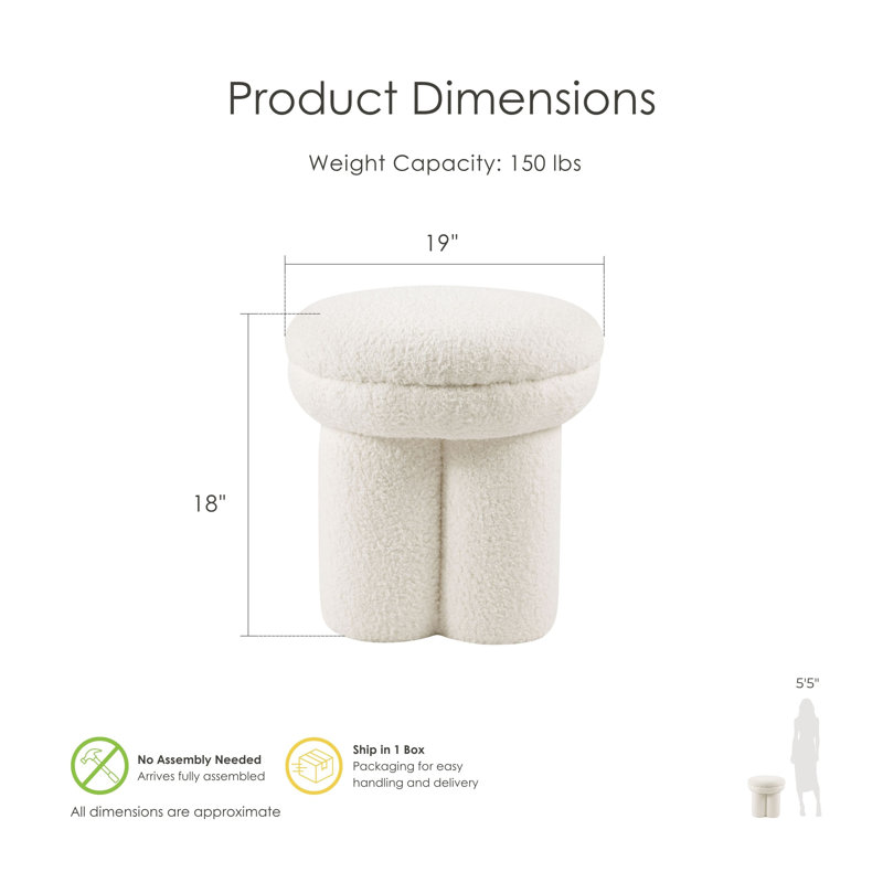 Baumann Mushroom Upholstered Ottoman, Beige