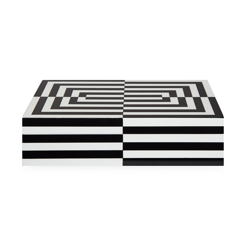 Grande boîte décorative en laque Op Art