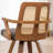 Modern Upholstered Faux Leather Rattan Back Dining Chair-485375918