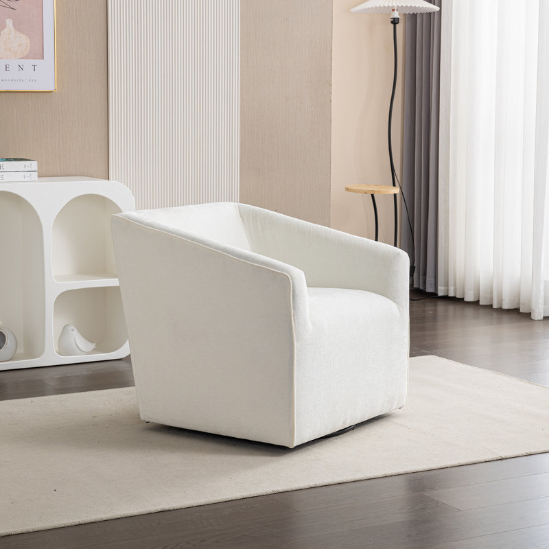 Fauteuil demi-tonneau pivotant à 360 ° Nice, White