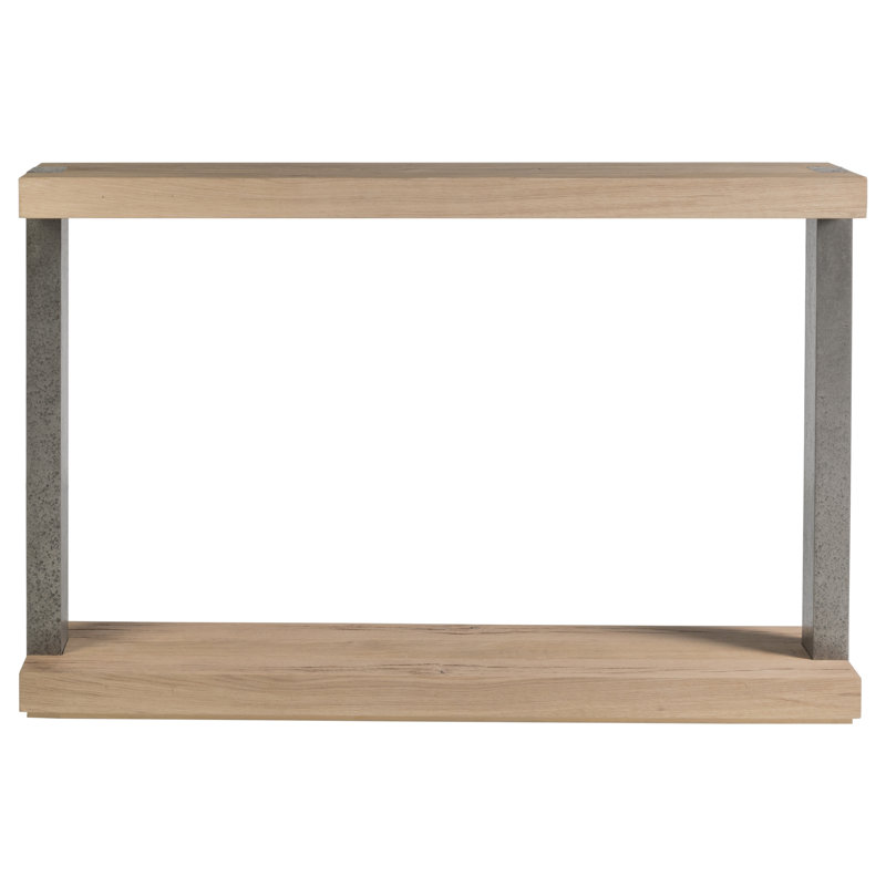 Contemporary Gray-Brown Metal & Wood Rectangular Console Table