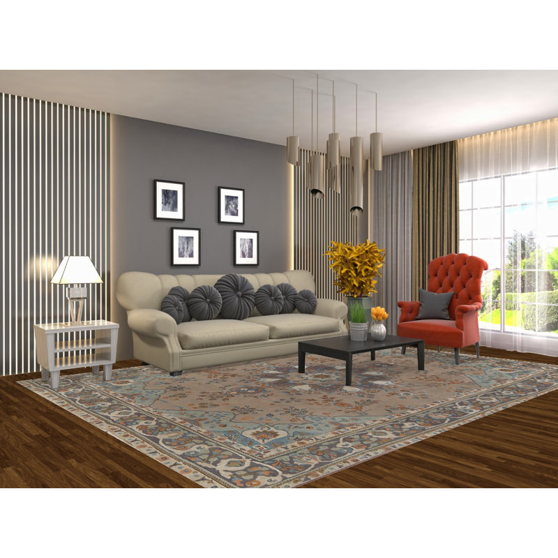 Tapis brun traditionnel rétro 8 x 11
