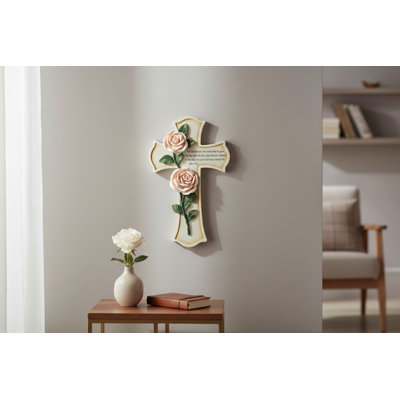 FLORAL FAITH CROSS PINK ROSE SALVATION
