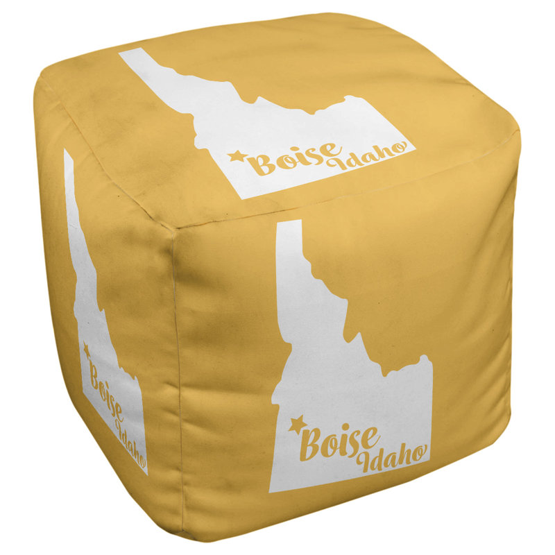 Upholstered Ottoman, Yellow