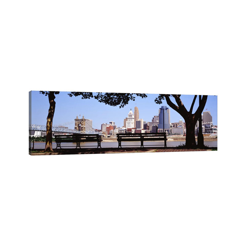 Cincinnati OH - Wrapped Canvas Panoramic Print, 30.48 cm H x 91.44 cm W x 3.175 cm D